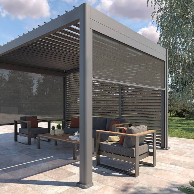 Toldo EVORA Ardósia Para EVORA Lado 3 m - 2,7 m - Alumínio, Texaline3445