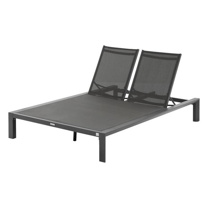 Cama de piscina dupla ÉVASION Antracite / Grafite 2 lugares - Alumínio tratado com epóxi, Texaline3509