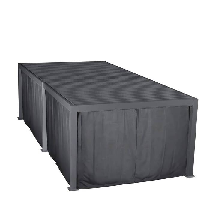 Kit de cortinas, mosquiteiros e calhas para pérgola bioclimática EVORA Ardósia Para EVORA 6 x 3,6 m - 8 trilhos, 6 cortinas e 6 mosquiteiros3445
