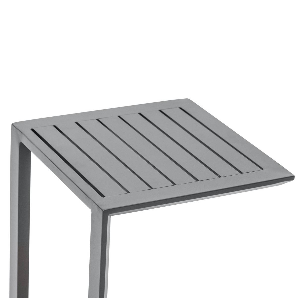 Mesa auxiliar de jardim quadrada ÉVASION Grafite 38 x 38 cm - Alumínio tratado com epóxi Grafite