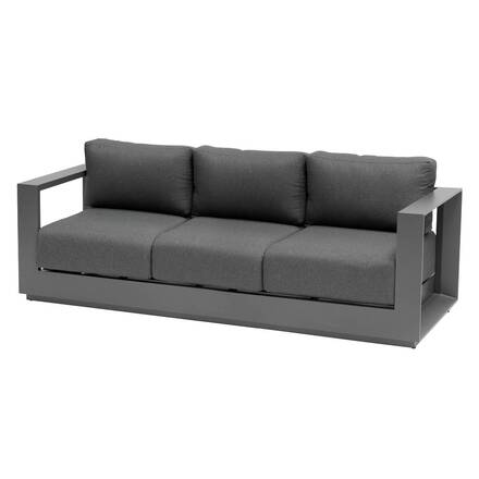 Sofá de jardim ALLURE Grafite / Cinza zebrano 3 lugares - Alumínio com tratamento epóxi, Poliéster