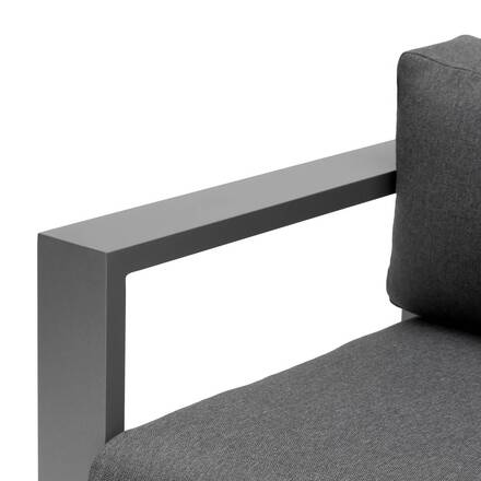 Sofá de jardim ALLURE Grafite / Cinza zebrano 2 lugares - Alumínio tratado com epóxi, Poliéster