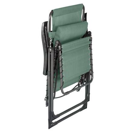 Poltrona relax de jardim SILOS Verde oliva 5 posições - Aço tratado com epóxi, Texaline