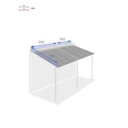 Tela de pérgola BELIZE Ardósia Para BELIZE 6 x 3 m - L. 295 x P. 292 cm - Poliéster
