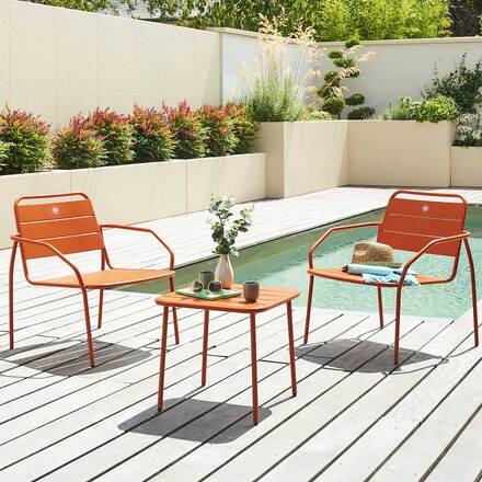 Conjunto de sala relax duo PHUKET Terracota 2 lugares - Roland-Garros x Hespéride