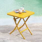Mesa auxiliar de jardim quadrada GREENSBORO Amarelo mostarda 40 x 40 cm - Aço, Tratamento antiferrugem reforçado Amarelo mostarda