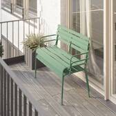 Banco de jardim GREENSBORO Verde oliva 2 lugares - Aço tratado com epóxi, Tratamento anticorrosão reforçado Verde-oliva
