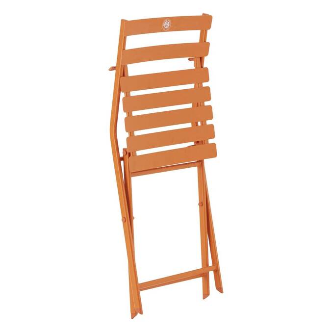 Conjunto de 2 cadeiras de jardim dobráveis GREENSBORO Terracota Roland-Garros x Hespéride - Aço tratado com epóxi Terra batida
