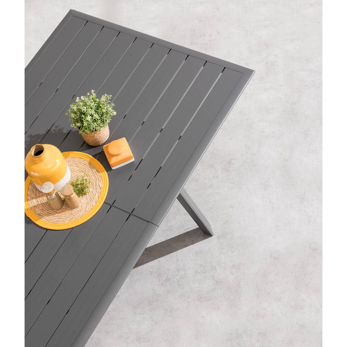 Mesa de jardim extensível PAVANE Grafite 12 lugares - Alumínio tratado com epóxi Grafite