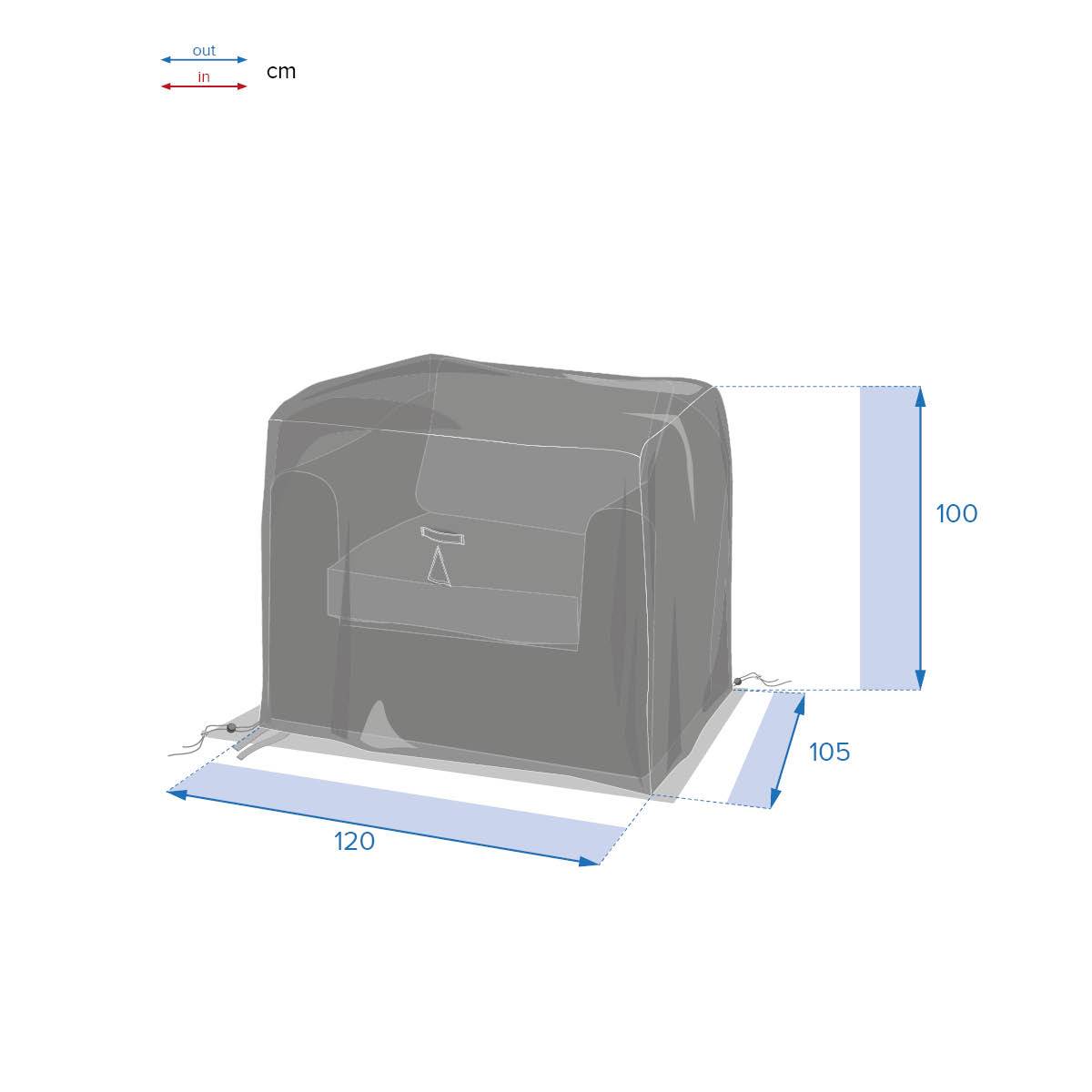 Capa de proteção HAMBO para poltrona cinza M 120 x 105 x 100 cm - Poliéster Cinza