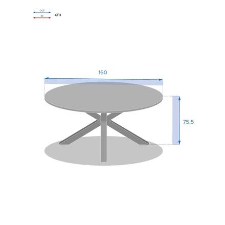 Mesa de jardim redonda ORIENGO Acácia / Branco 8 lugares - Alumínio com tratamento epóxi, Acácia certificada FSC®