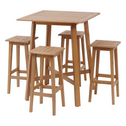 Mesa alta de jardim TIWI Acácia 4 lugares - Acácia certificada FSC®