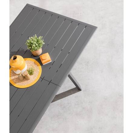Mesa de jardim extensível PAVANE Grafite 12 lugares - Alumínio tratado com epóxi