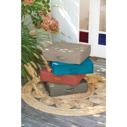 Almofada de chão para exterior KORAI Azul petróleo 45 x 45 cm - Poliéster
