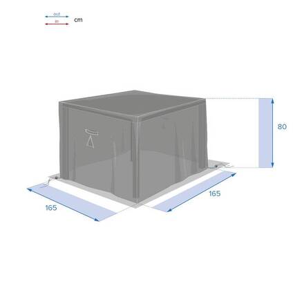Capa de proteção HAMBO para mesa quadrada Cinza M 165 x 165 x 80 cm - Poliéster