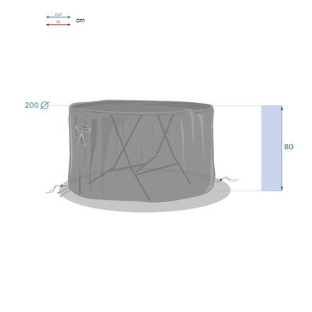 Capa de proteção HAMBO para mesa redonda Cinza 200 x 200 x 80 cm - Poliéster