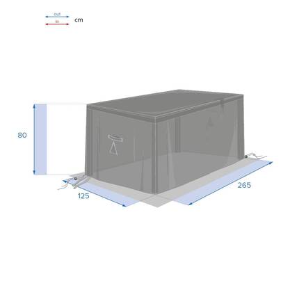 Capa de proteção HAMBO para mesa retangular Cinzento L 265 x 125 x 80 cm - Poliéster
