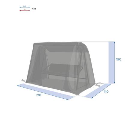 Capa de proteção HAMBO para baloiço cinzenta 210 x 190 x 140 cm - Poliéster