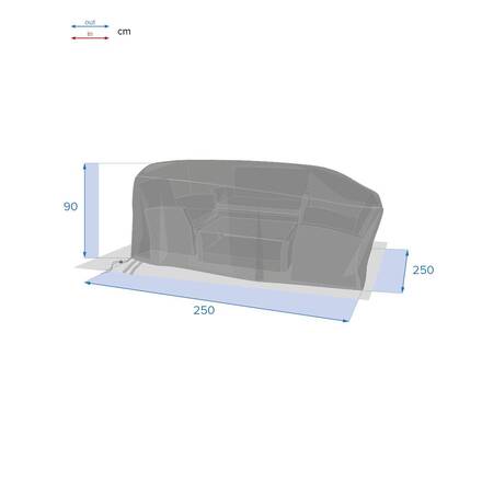 Capa de proteção HAMBO para conjunto de sala Cinza M 250 x 250 x 90 cm - Poliéster
