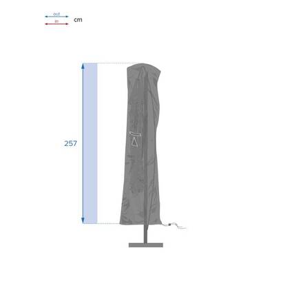 Capa de proteção HAMBO para guarda-sol lateral Cinza L 257 x 70 x 40 cm - Poliéster