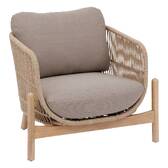Cadeirão de jardim DEONA Taupe / Acácia Acácia certificada FSC®, Poliéster Taupe / Acácia