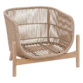 Cadeirão de jardim DEONA Taupe / Acácia Acácia certificada FSC®, Poliéster Taupe / Acácia