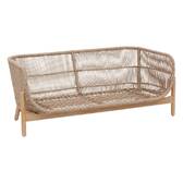 Sofá de jardim DEONA Taupe / Acácia 2 lugares - Acácia certificada FSC®, Poliéster Taupe / Acácia