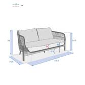Sofá de jardim DEONA Taupe / Acácia 2 lugares - Acácia certificada FSC®, Poliéster Taupe / Acácia