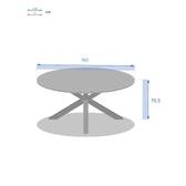 Mesa de jardim redonda ORIENGO Acácia / Branco 8 lugares - Alumínio com tratamento epóxi, Acácia certificada FSC® Acácia / Branca