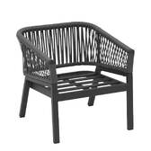 Conjunto de jardim ORIENGO Antracite / Grafite 5 lugares - Alumínio com tratamento epóxi, Acácia certificada FSC®, Poliéster Antracite / Grafite