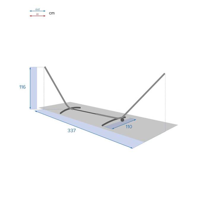 Suporte ajustável para rede PANAO Preto 295/317 x 113 x 117 cm - Aço com tratamento epóxi Preto