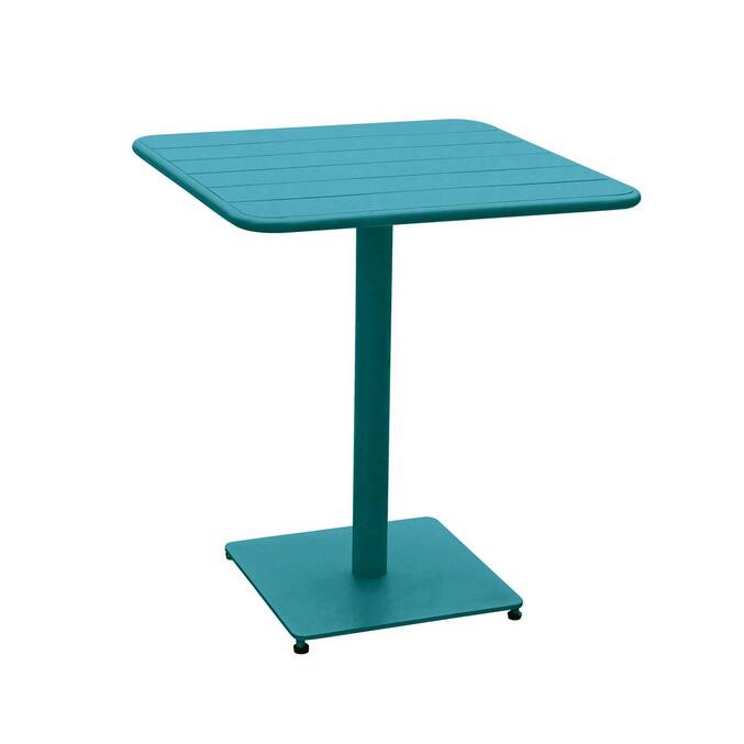 Mesa de jardim quadrada PHUKET Azul petróleo 2 lugares - Aço tratado com epóxi, Tratamento anticorrosão reforçado Azul pato