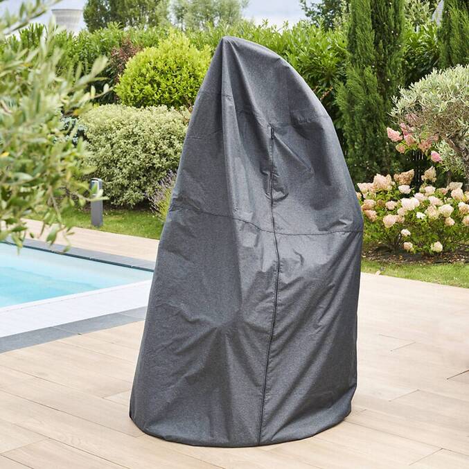 Capa de proteção HAMBO para cadeira suspensa tipo ovo Cinzento 205 x 125 x 125 cm - Poliéster Cinza