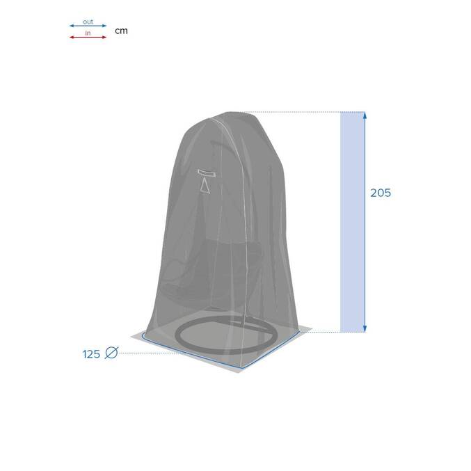 Capa de proteção HAMBO para cadeira suspensa tipo ovo Cinzento 205 x 125 x 125 cm - Poliéster Cinza
