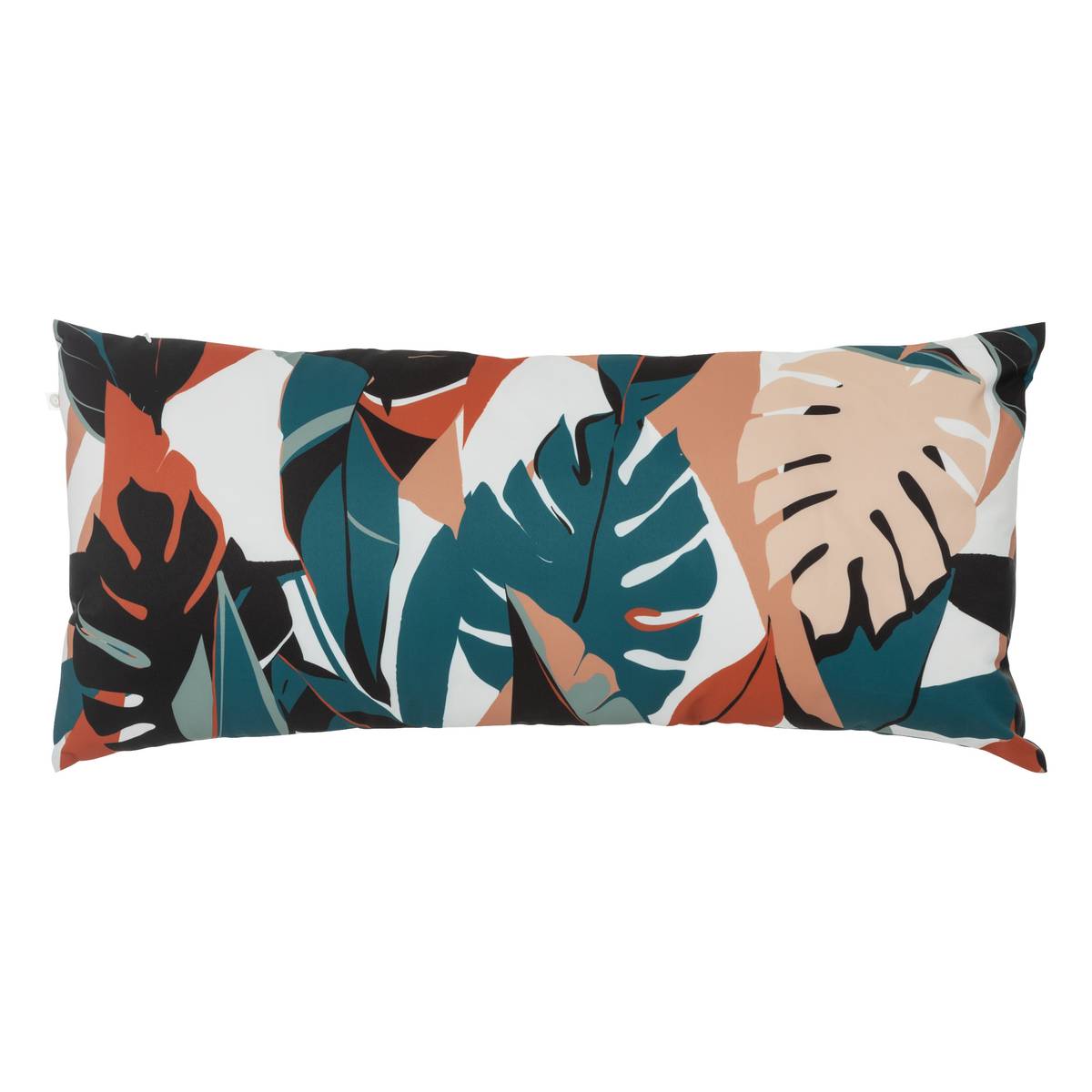 Almofada decorativa de interior e exterior DEYO motivo Folhas Azul-petróleo 35 x 75 cm - Poliéster Azul pato