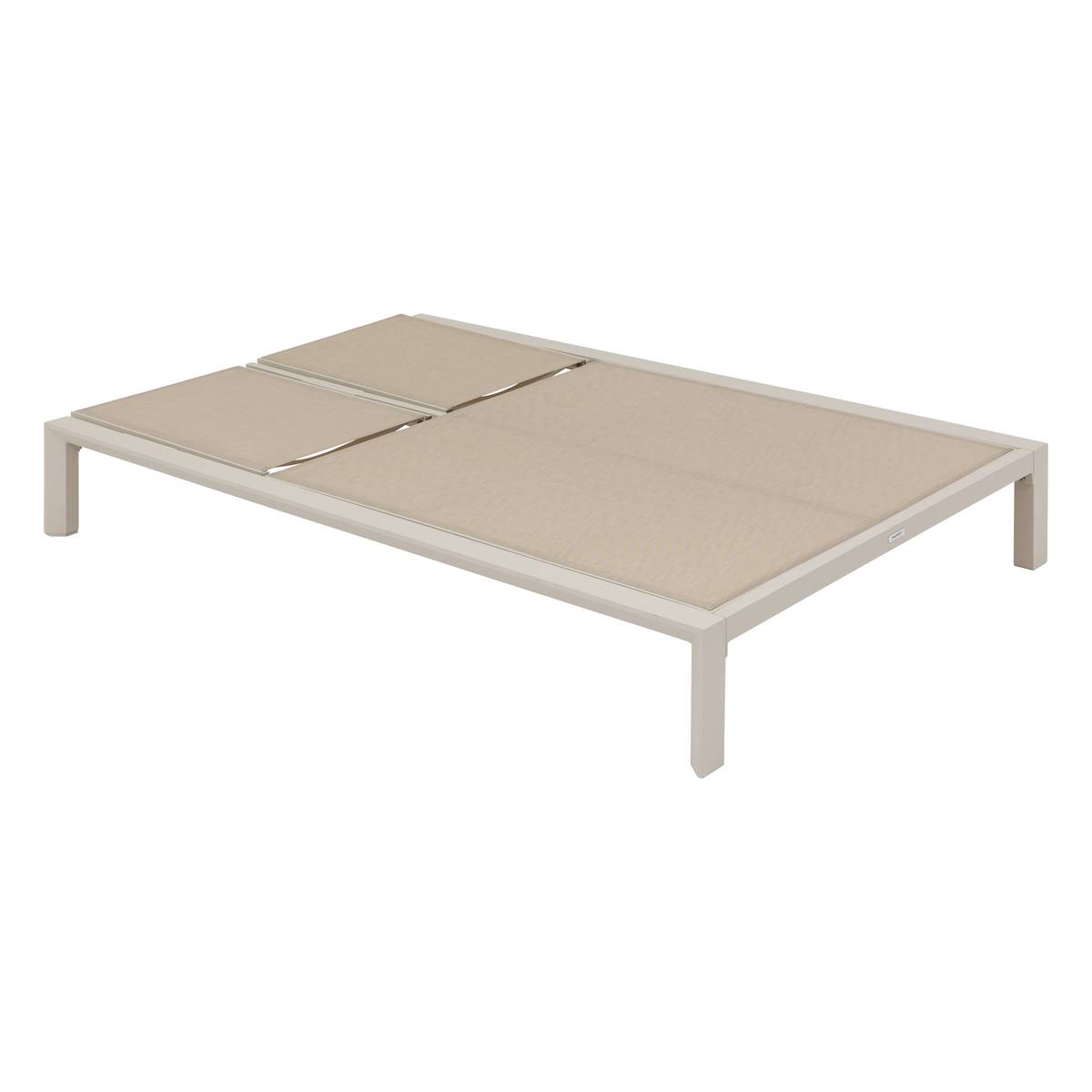 Cama de piscina dupla ÉVASION Argila / Bege 2 lugares - Alumínio tratado com epóxi, Texaline Bege / Argila