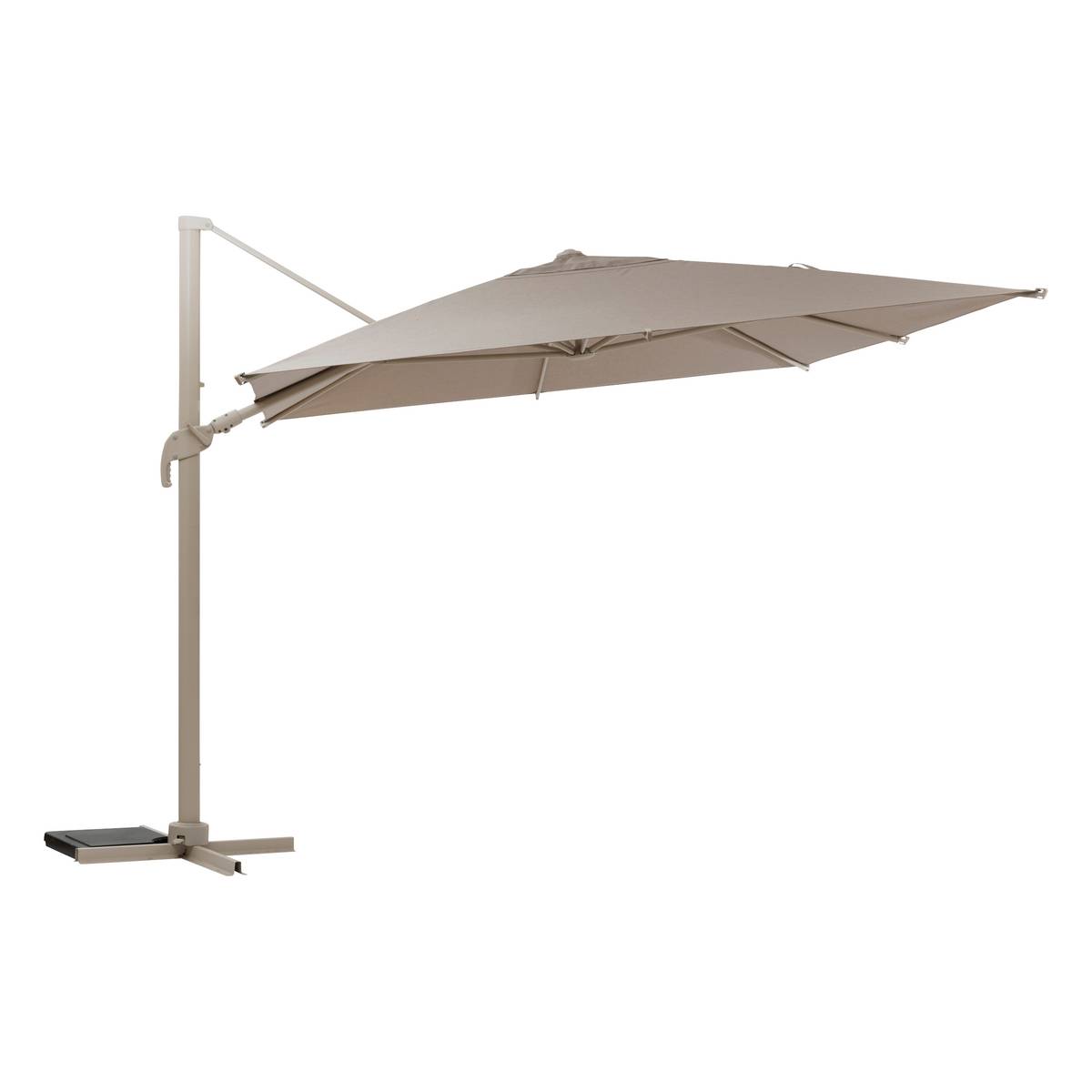 Guarda-sol lateral retangular inclinável MELHIA Linho / Argila 4 x 3 m - Alumínio tratado com epóxi, Aço, Olefina Linho / Argila
