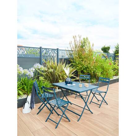 Mesa de jardim retangular dobrável GREENSBORO Petróleo 4 lugares - Aço tratado com epóxi, Tratamento antiferrugem reforçado