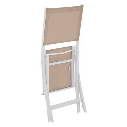 Conjunto de 4 cadeiras de jardim dobráveis ESSENTIA Linho e Branco Alumínio tratado com epóxi, Texaline