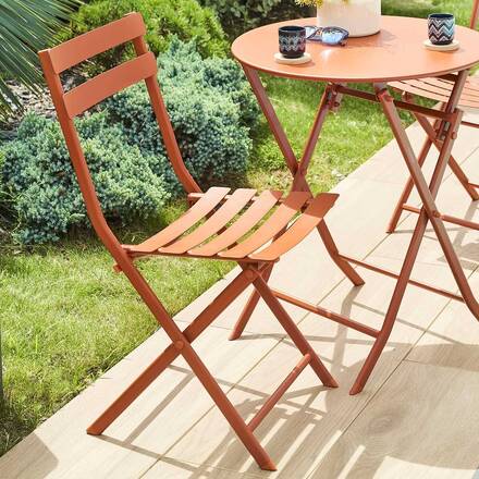 Cadeira de jardim dobrável GREENSBORO Âmbar Aço com tratamento epóxi, Tratamento antiferrugem reforçado