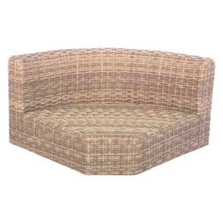 Conjunto de jardim com sofá de canto MOORÉA Savana 5 lugares - Alumínio tratado com epóxi, Resina trançada, Poliéster