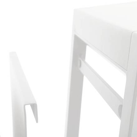 Mesa auxiliar de jardim quadrada ALLURE Branca 55 x 45 x 55 cm - Alumínio tratado com epóxi