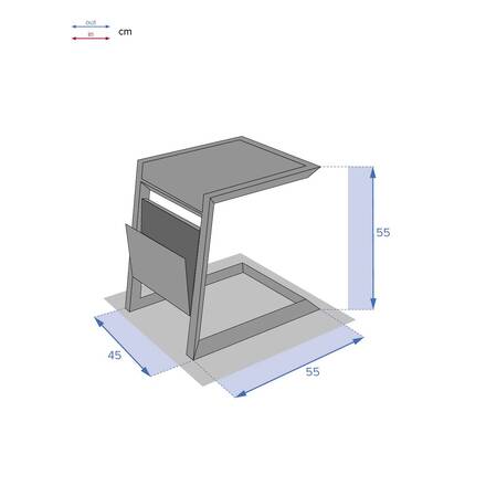 Mesa auxiliar de jardim quadrada ALLURE Branca 55 x 45 x 55 cm - Alumínio tratado com epóxi