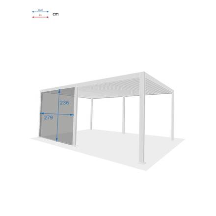 Toldo EVORA Cinza claro / Branco Para EVORA Lado 3 m - 2,7 m - Alumínio, Texaline