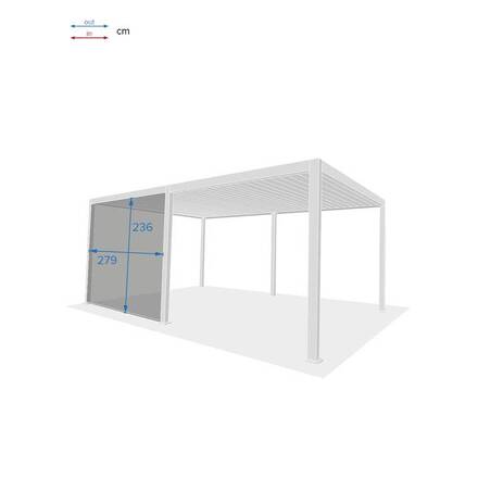 Toldo EVORA Cinza claro / Branco Para EVORA Lado 3 m - 2,7 m - Alumínio, Texaline