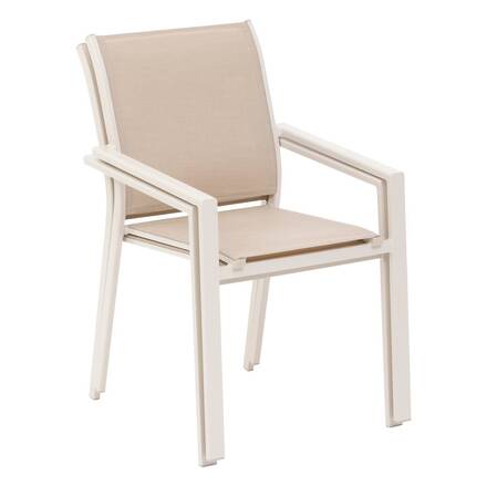 Poltrona de jardim empilhável ESSENTIA Linho / Argila Alumínio tratado com epóxi, Texaline