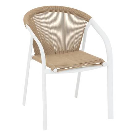 Cadeira de jardim empilhável RIU Mel / Branco Alumínio tratado com epóxi