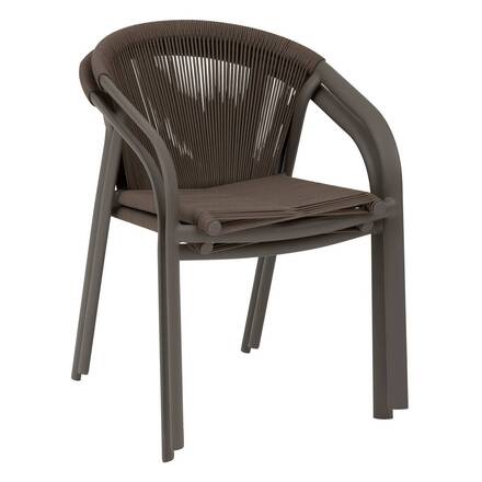 Poltrona de jardim empilhável RIU Wengué / Praliné Alumínio tratado com epóxi
