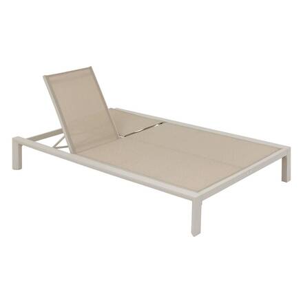 Cama de piscina dupla ÉVASION Argila / Bege 2 lugares - Alumínio tratado com epóxi, Texaline