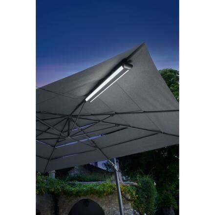 Guarda-sol lateral retangular inclinável MELHIA Antracite 4 x 3 m - Alumínio tratado com epóxi, Aço, Olefina